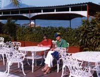 My mother and I resting in the tropics.