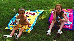 Brendon and Sarah stay cool.   