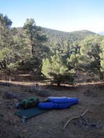 Final camp site - on an incline