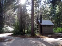 Upscale outhouse,  Hampshire Rocks State Campground,  CA