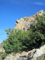 Granite outcropping above trail