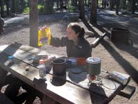 Protein breakfast, Donner Lake campground