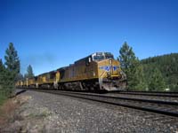 Six diesels heading west out of Truckee, CA