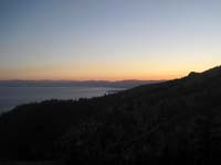 Western shore of Lake Tahoe post-sunset